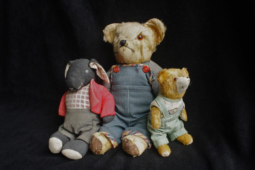 Old teddy bear toys children's vintage