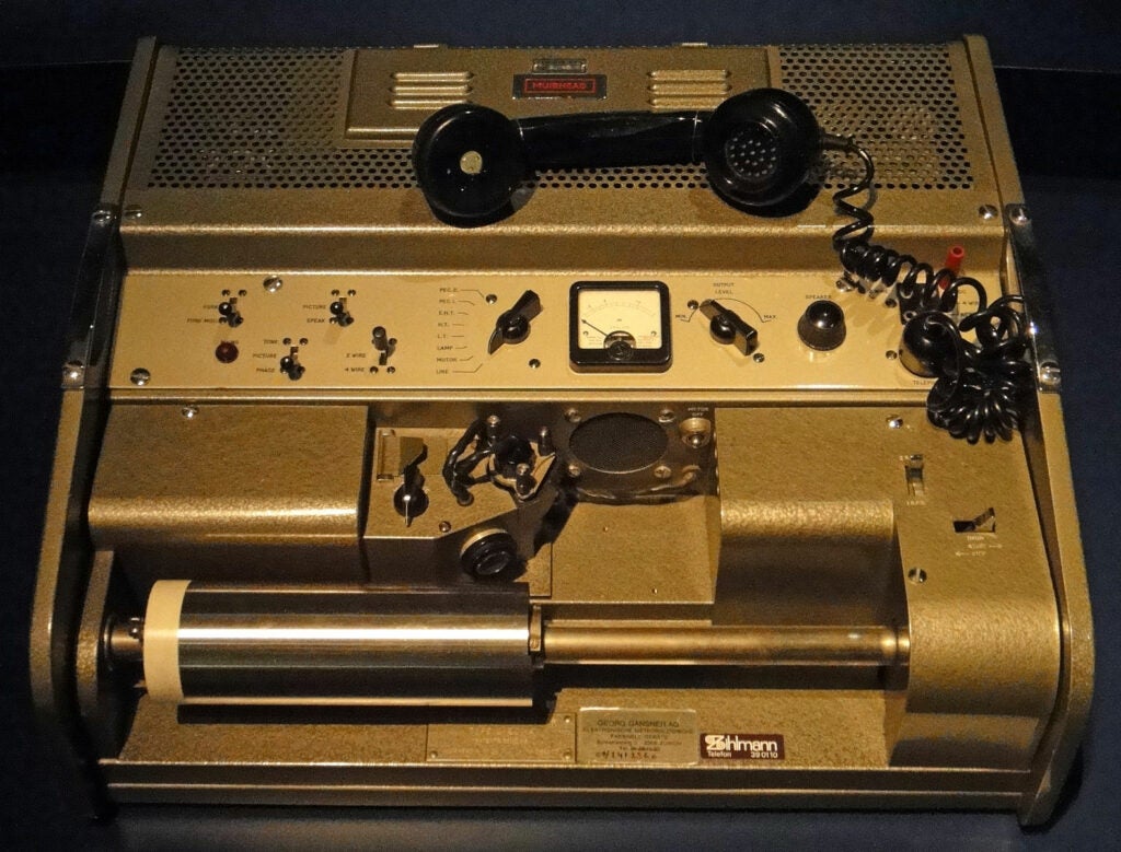A World War II-era Muirhead fax machine.