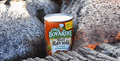 Canned ravioli vs lava