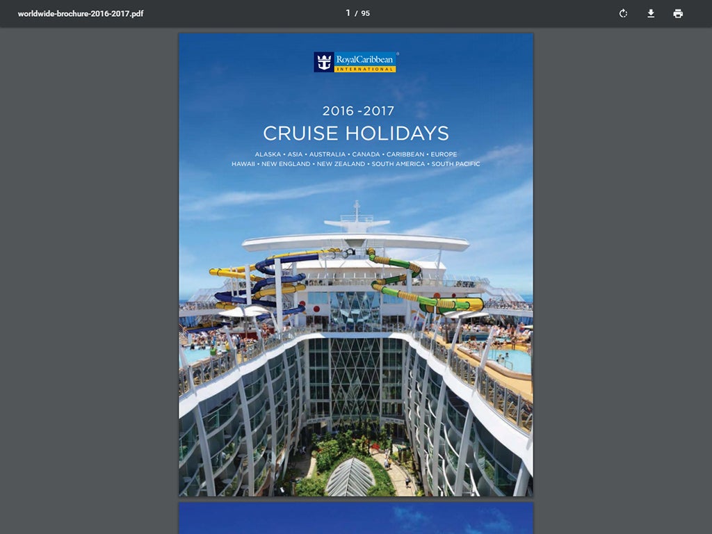 A PDF of Royal Caribbean cruise holidays found by a Google search.