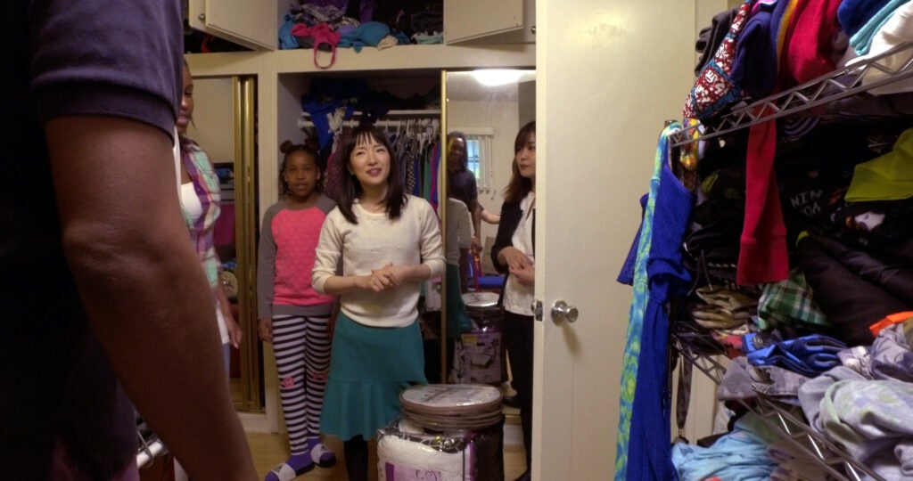 Marie Kondo in a messy closet