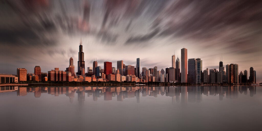 The city of Chicago captured at sunrise