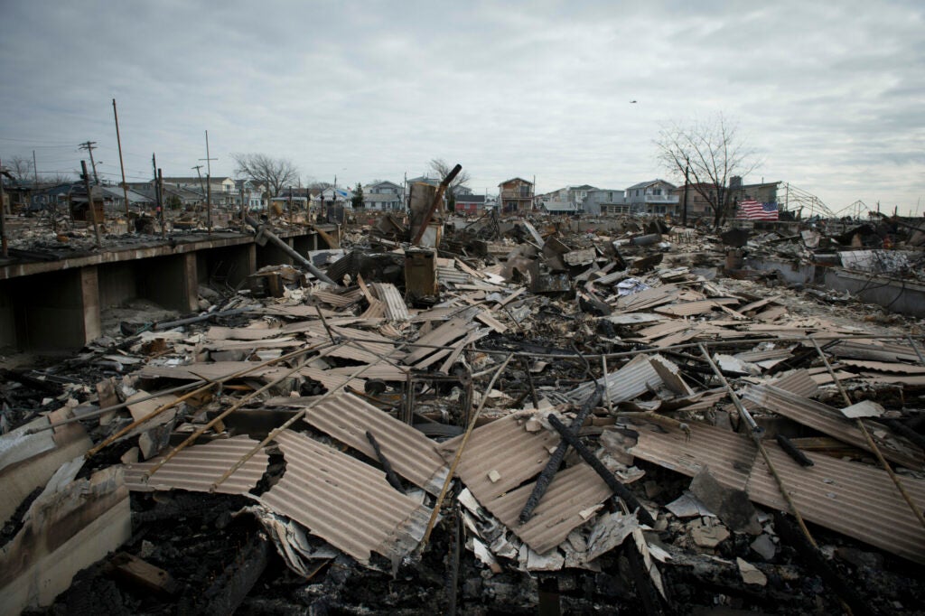 Destruction in Breezy Point, N.Y. following Hurricane Sandy