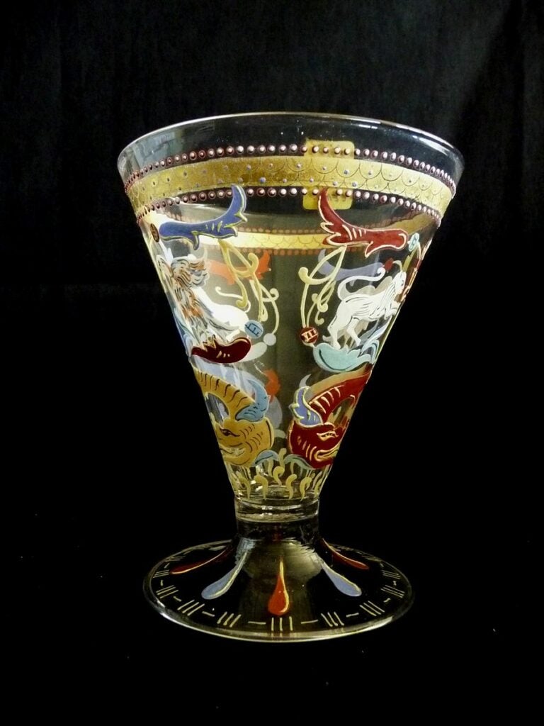 Venetian glass goblet conservation