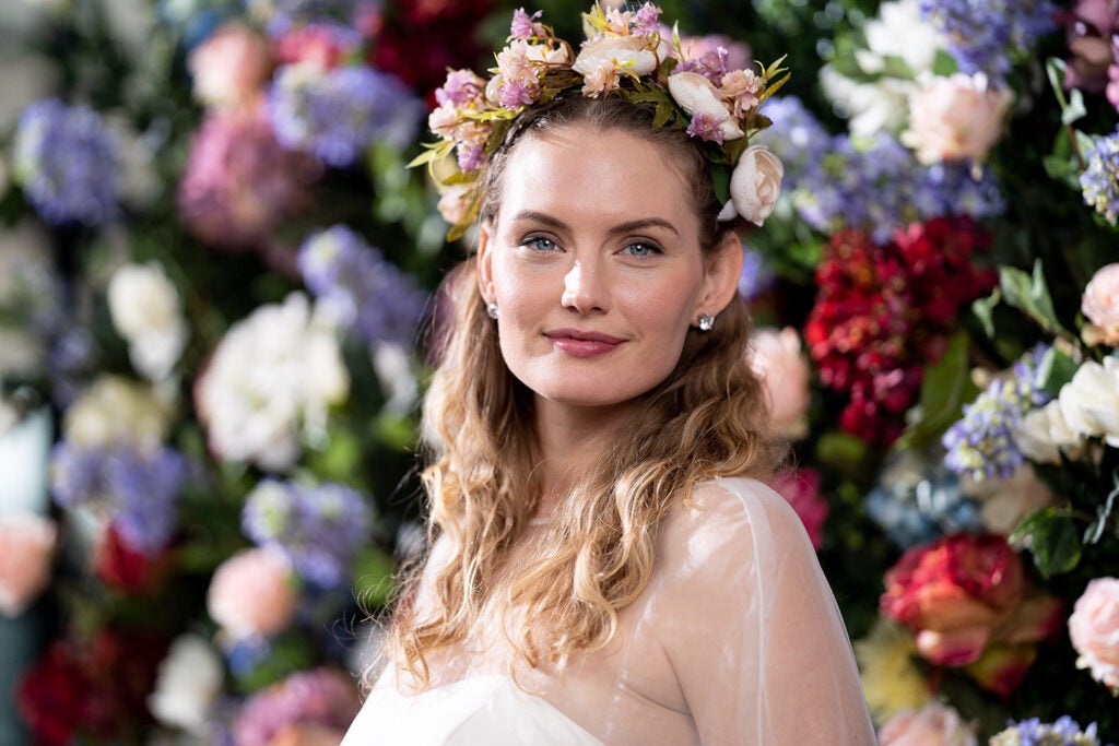 model with flower crown