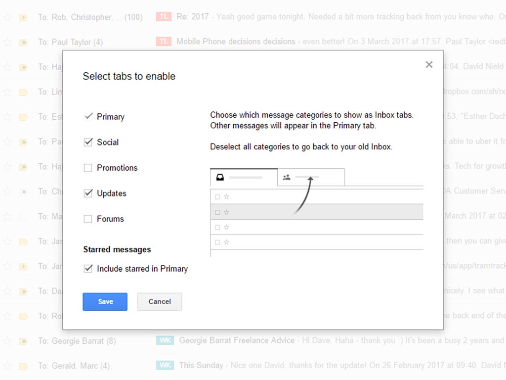 Gmail categories