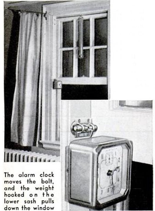 Clock Closes Bedroom Window, February 1940