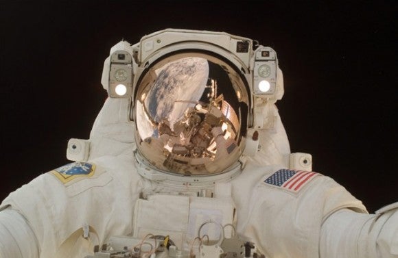 NASA astronaut Scott Parazynski takes a self-portrait