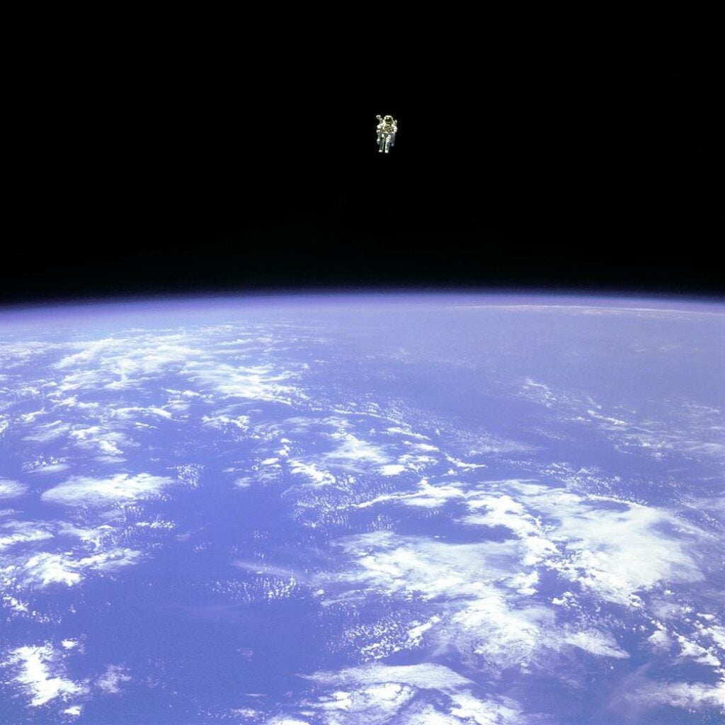bruce mccandless shot of the Earth