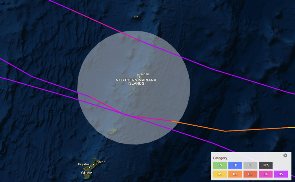 the track of a typhoon