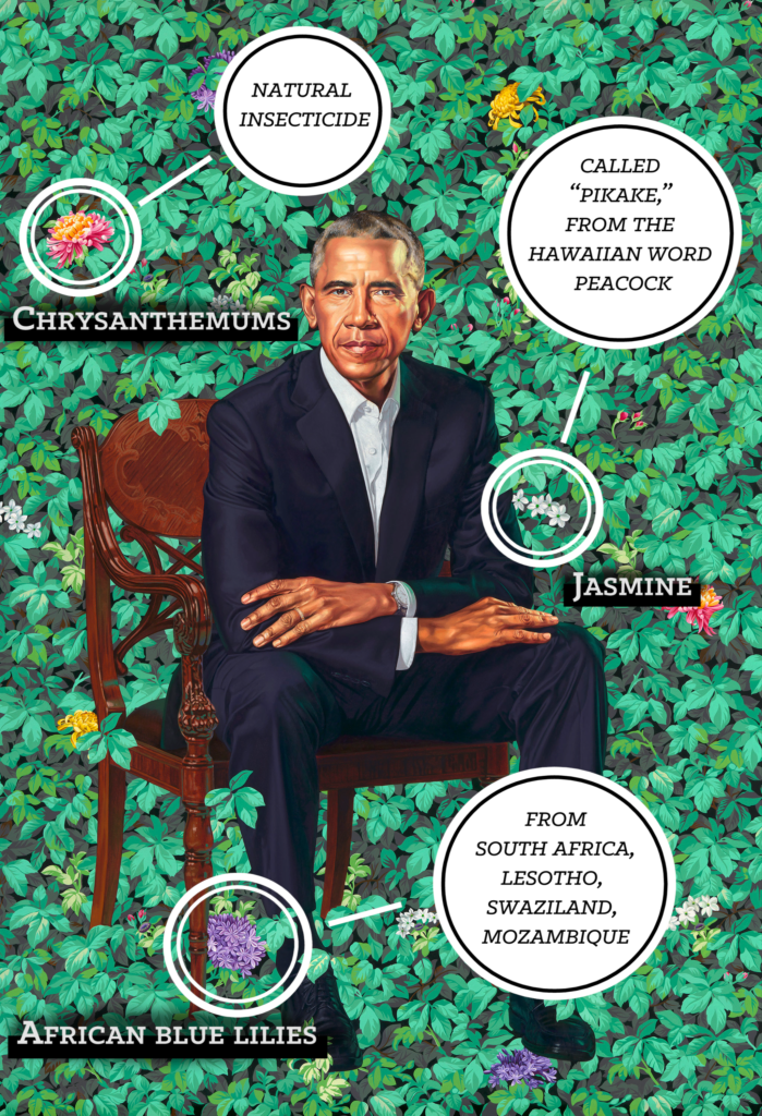 President Obama's official portrait uses flowers to tell his story.