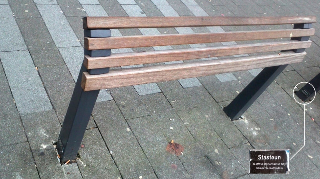 An anti-sit bench in Rotterdam.
