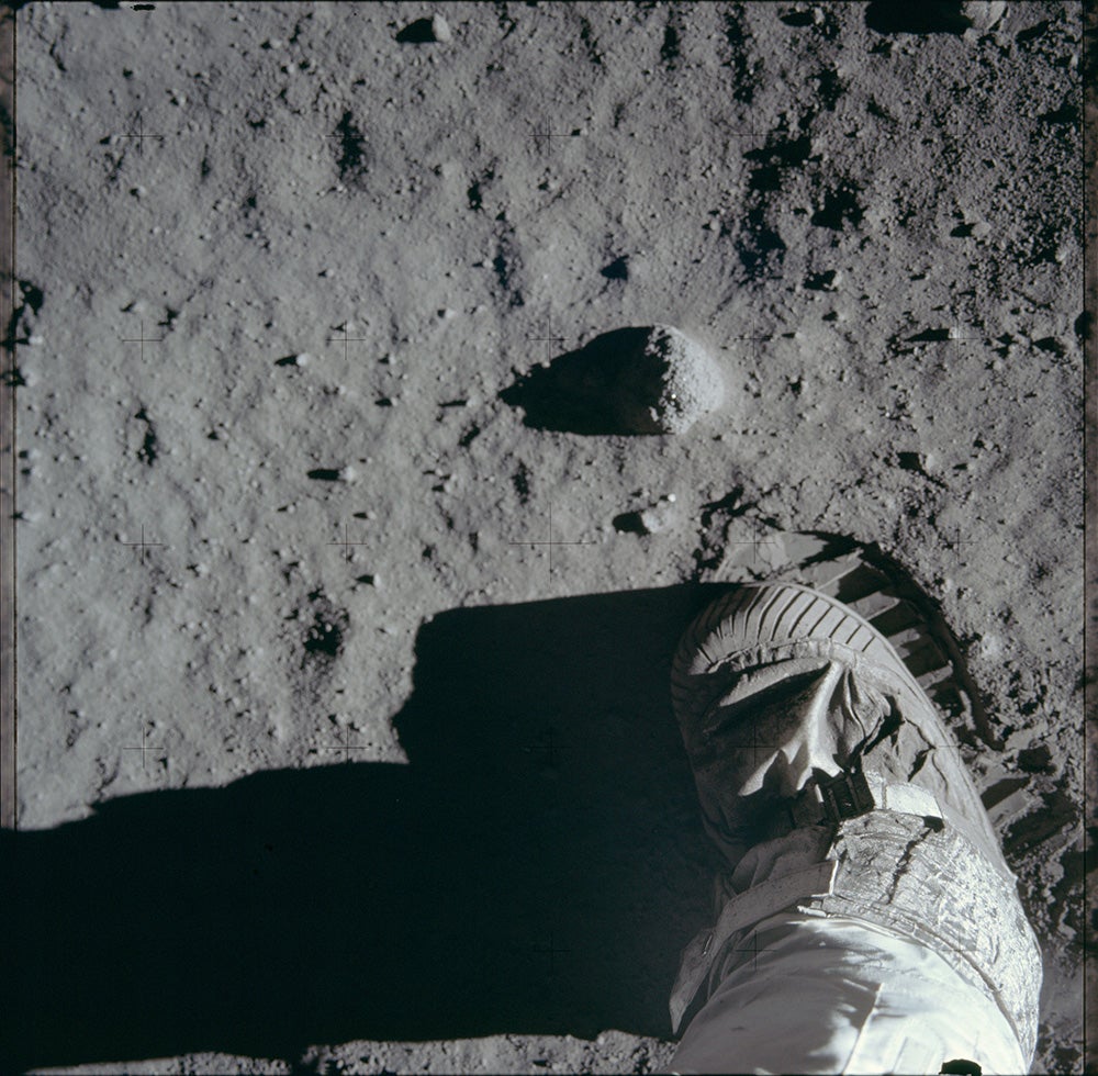 A footprint on the moon