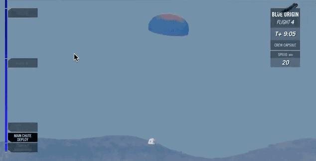 blue origin capsule landing