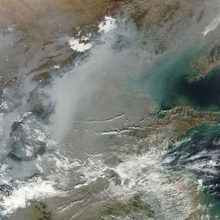 air pollution in China seen from space
