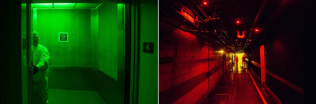 green and red dark rooms