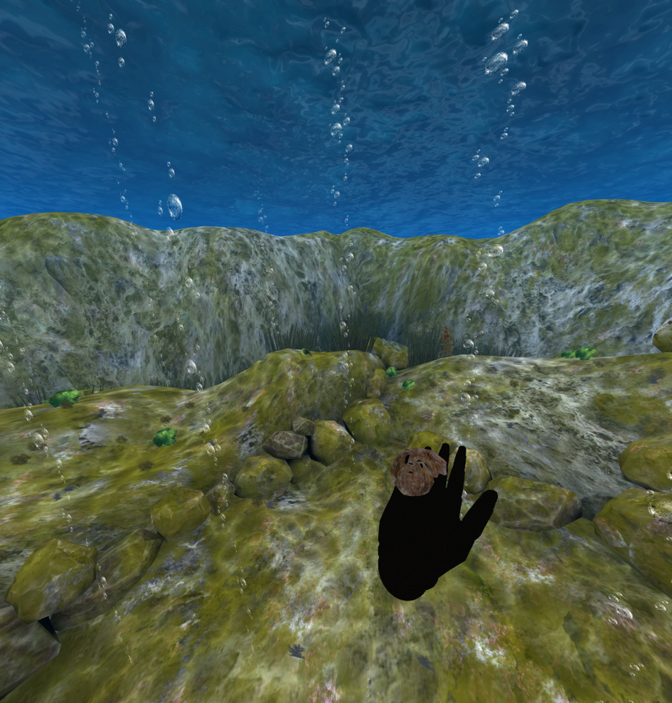 An unhealthy coral reef in virtual reality