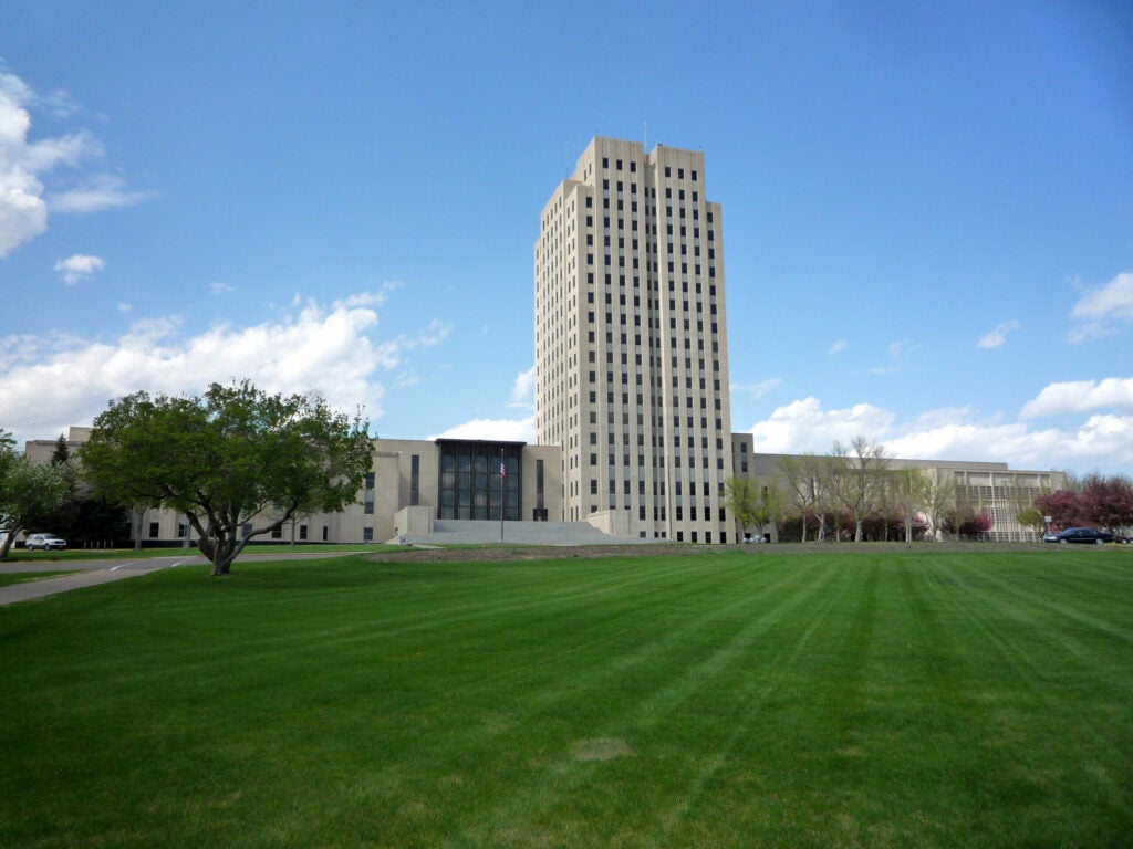 The capitol building in Bismark, North Dakota.