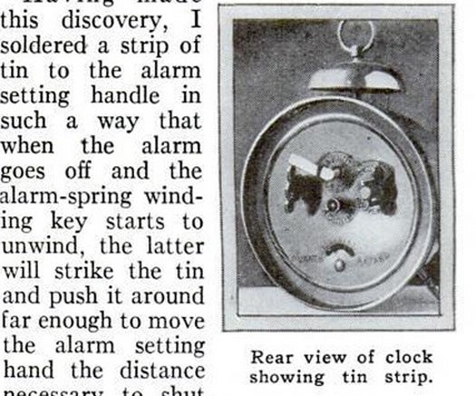 Self-Stopping Alarm, March 1931