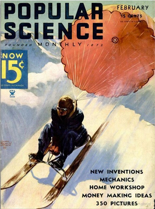 Parachute Sledding: February 1935