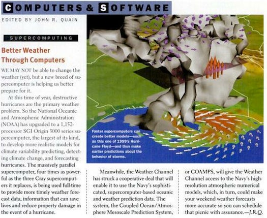 Modeling Weather With Computers, September 2001
