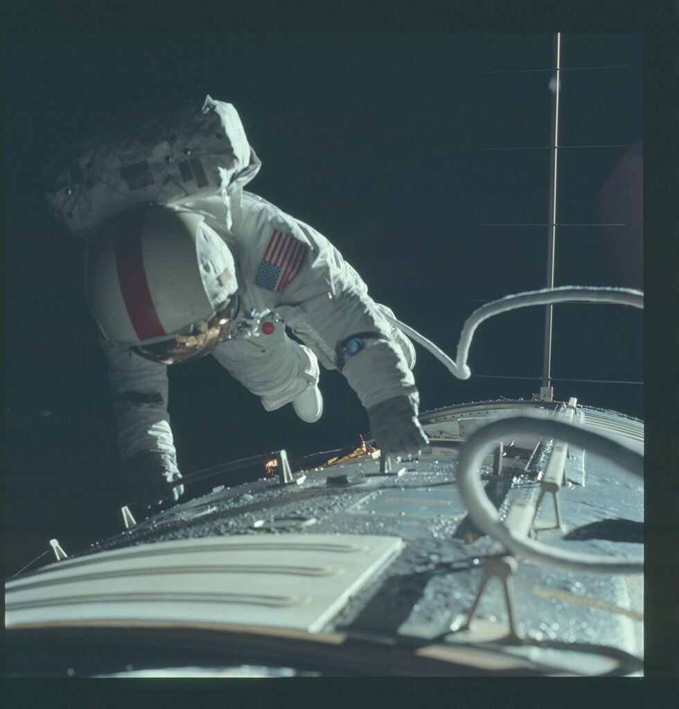 astronaut fixing ship