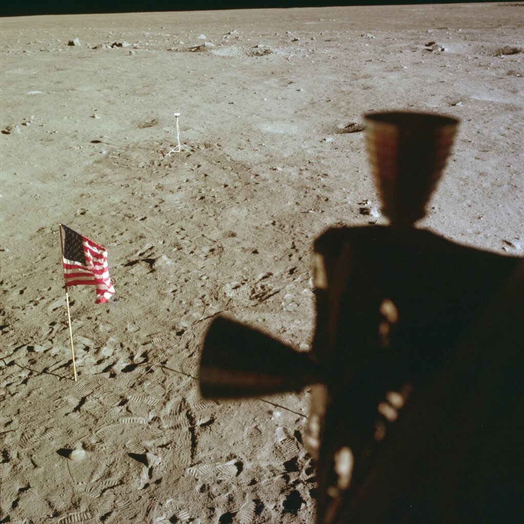 Apollo 11's flag on the surface