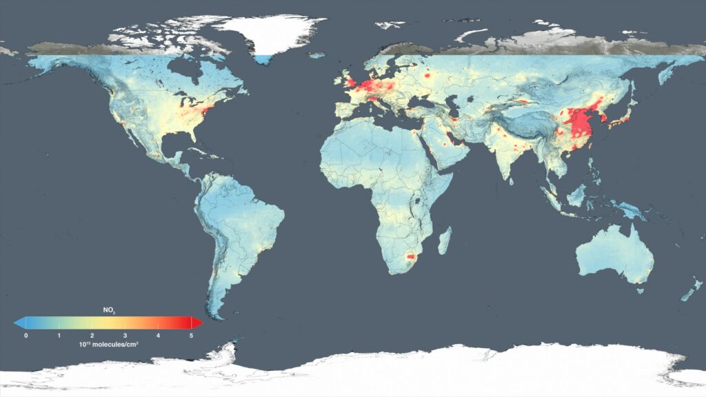 Global concentrations of NO2 in 2014