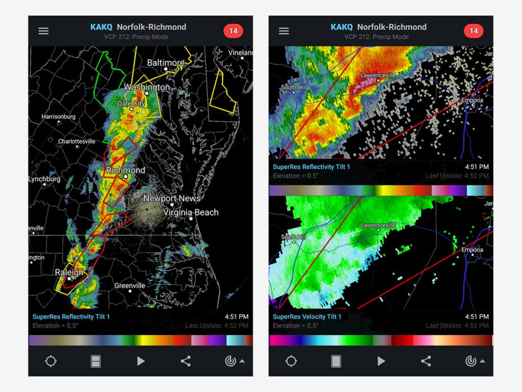 RadarScope's detailed maps make it the best weather radar app available, and one of the best weather apps.