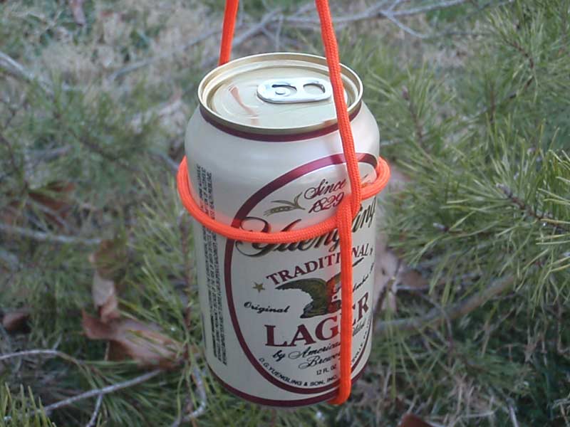 a barrel hitch knot with a yuengling beer