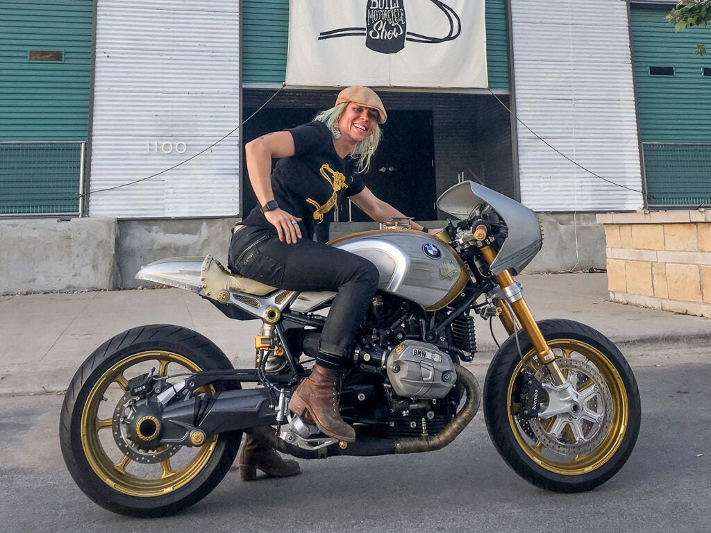 A prolific builder and an accomplished racer, Combs was also an avid motorcyclist. Here’s her BMW R nineT “Real Deal” build at the Handbuilt Show in 2017.