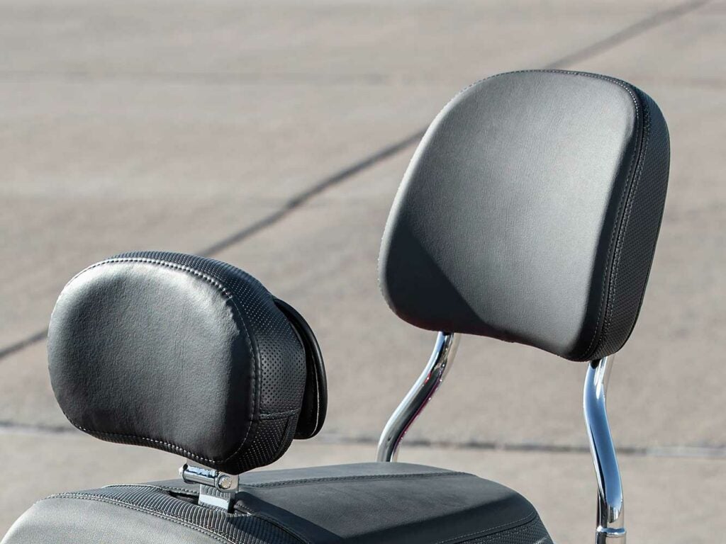 A redesigned sissy bar and passenger backrest pad highlight the 2020 Indian accessories rollout.