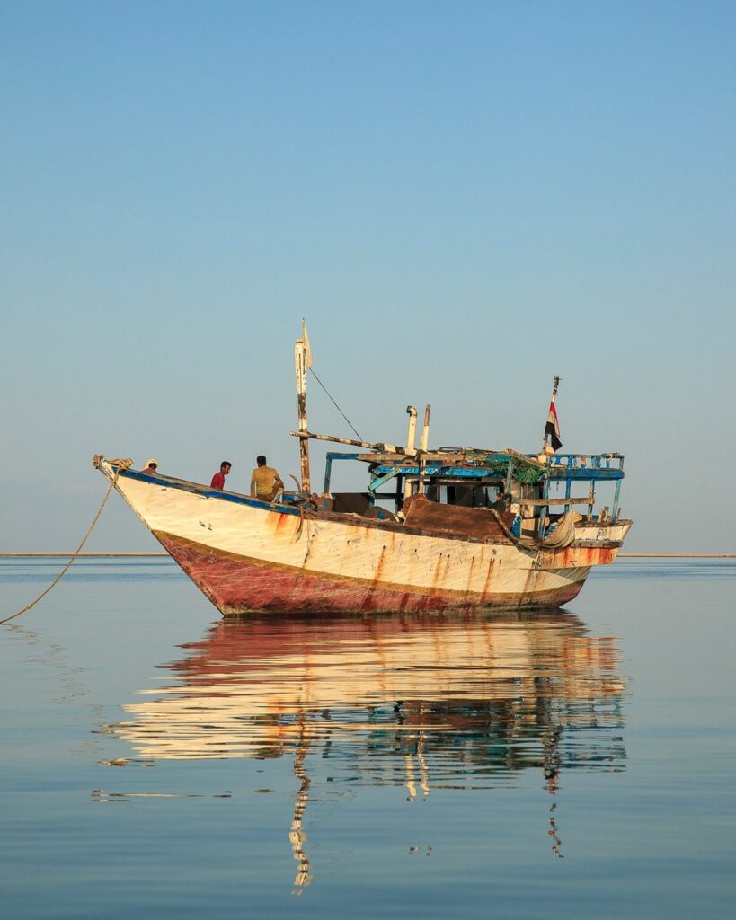 A small fishing boat on the Indian Ocean