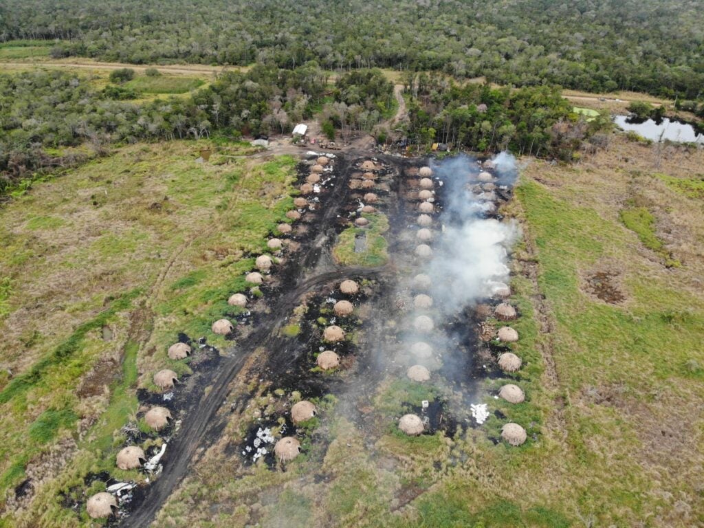 Kilns making charcoal in Paraguay’s Chaco
