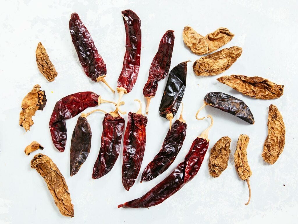 dried Mexican chiles of all sizes