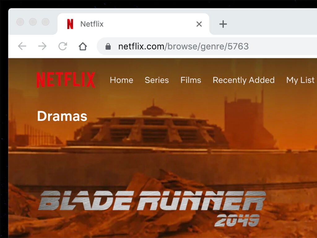 a screenshot of Netflix showing Blade Runner