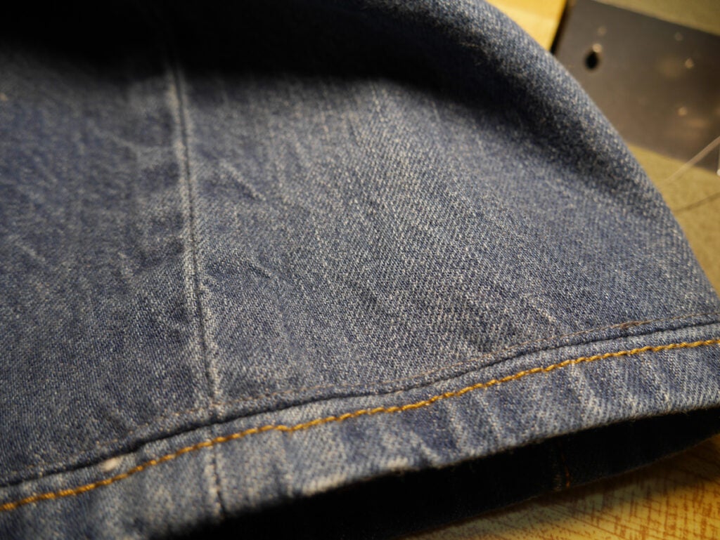 jeans shortened using the Hollywood hem technique