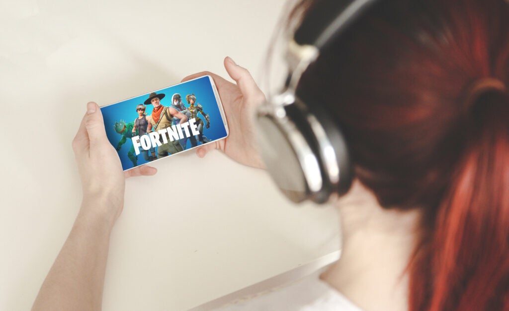person playing Fortnite
