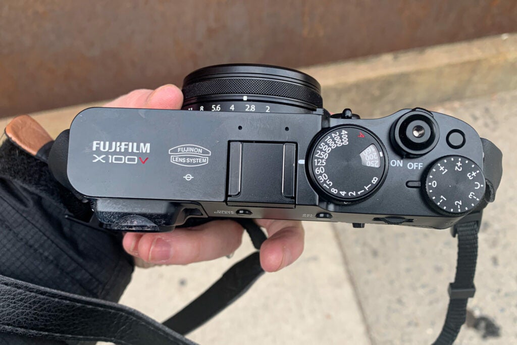 The dials on the top of the Fujifilm X100V