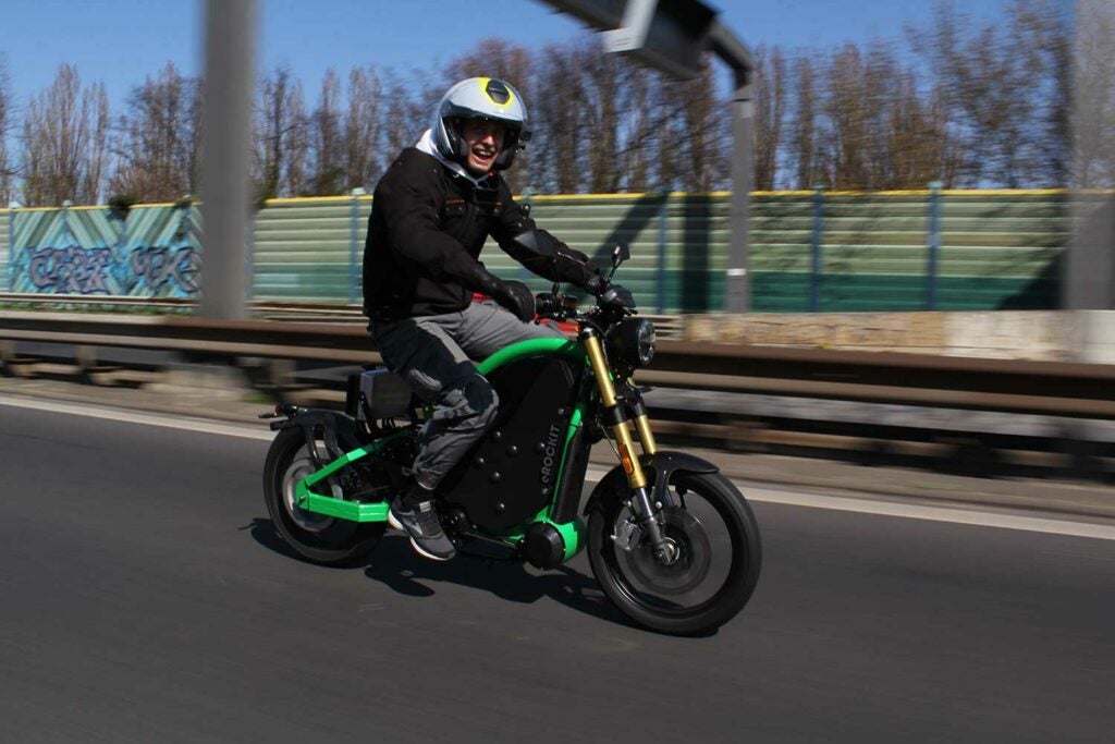 Sebastian “Satu” Kopke rides the pedal-controlled eRockit