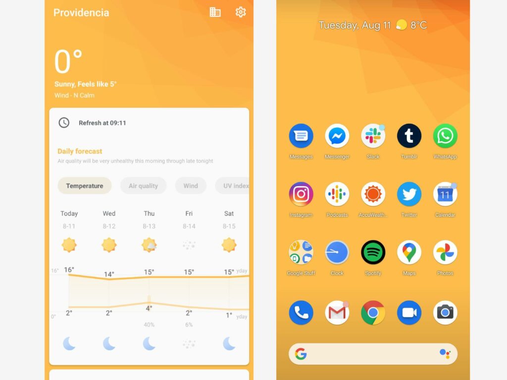 Простой интерфейс Geometry Weather делает его одним из лучших погодных приложений для Android.