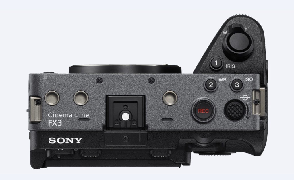 Sony FX3 cinema camera top view.