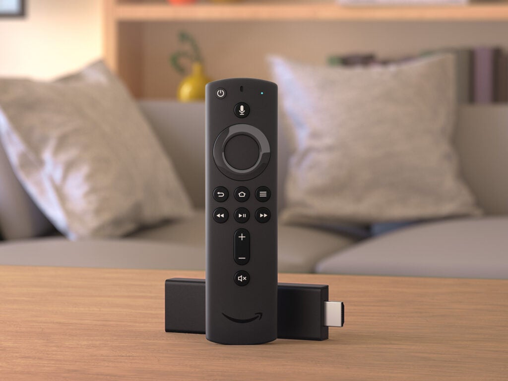 Fire TV Stick on a living room table